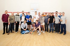 Participants of the summer tournament, with winners and runner-ups with their prizes (courtesy of Sweatband) in the centre of the group.